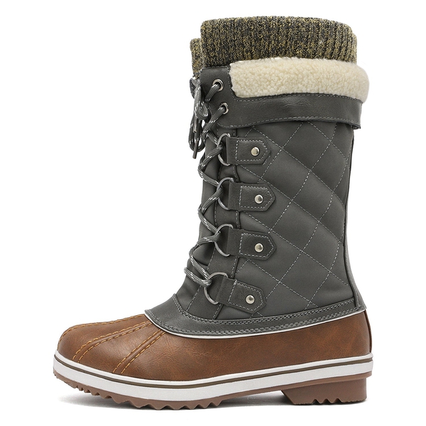 Lace Up Winter Fur Snow Boots - TAN KHAKI - 3